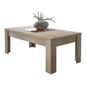 Table basse 122x65 cm – Collection ZEFIR – Chêne clair – Élégance et convivialité pour votre salon