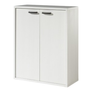 Rangement Bureau – Meuble 2 Portes Blanc Mat – Collection SOON – Meublorama