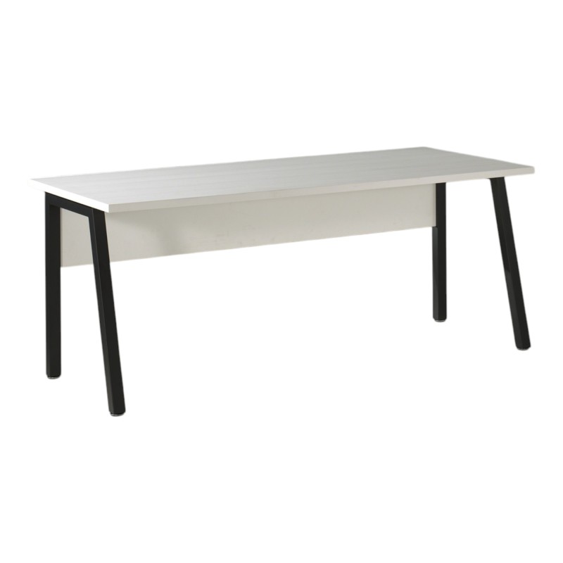Bureau professionnel droit 150cm – Collection SOON – Coloris Blanc Mat et Noir