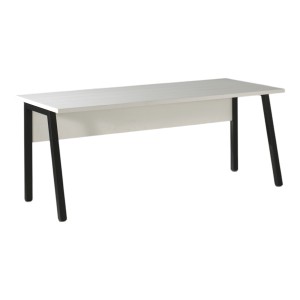 Bureau professionnel droit 150cm – Collection SOON – Coloris Blanc Mat et Noir