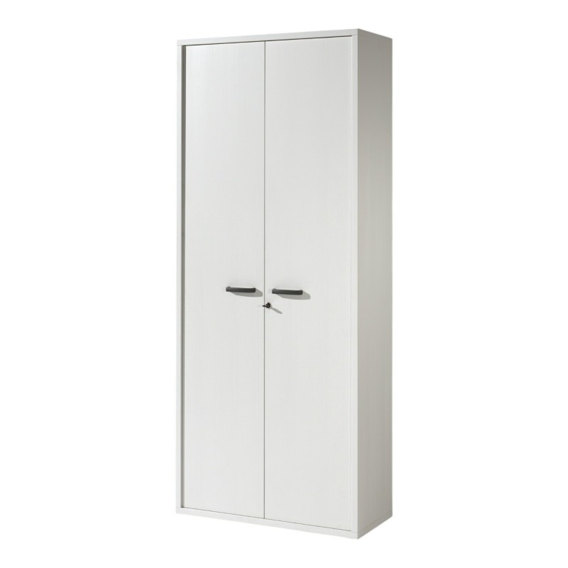 Armoire de bureau – 2 portes et étagères – Collection SOON – Blanc Mat