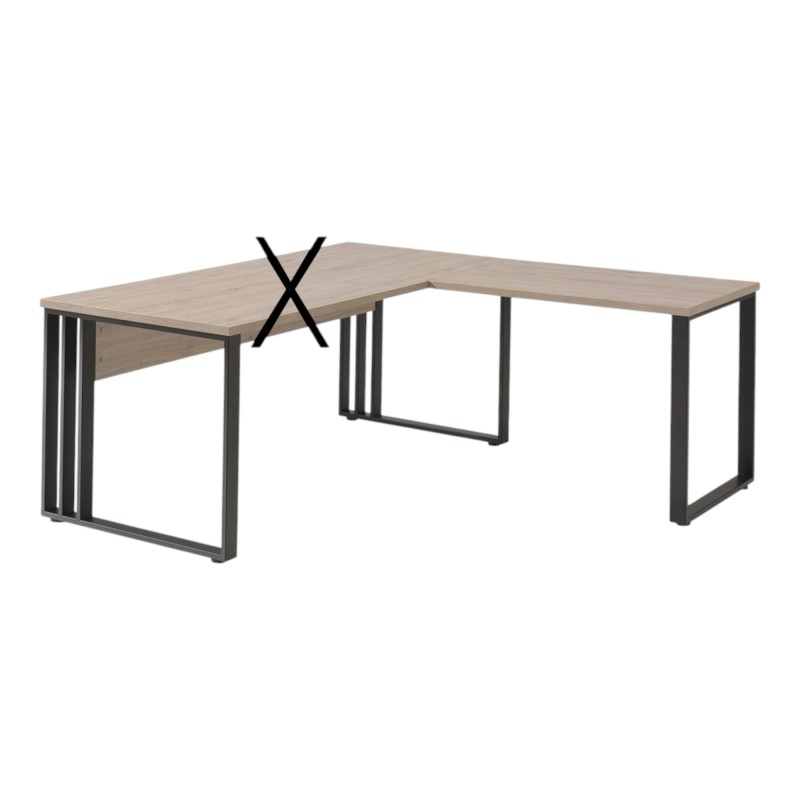 Retour de bureau YUKON – Chêne clair et pieds noirs – Design moderne 100 cm