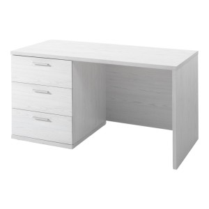 Bureau robuste pour enfant avec 3 tiroirs collection OLVENA coloris blanc effet bois.