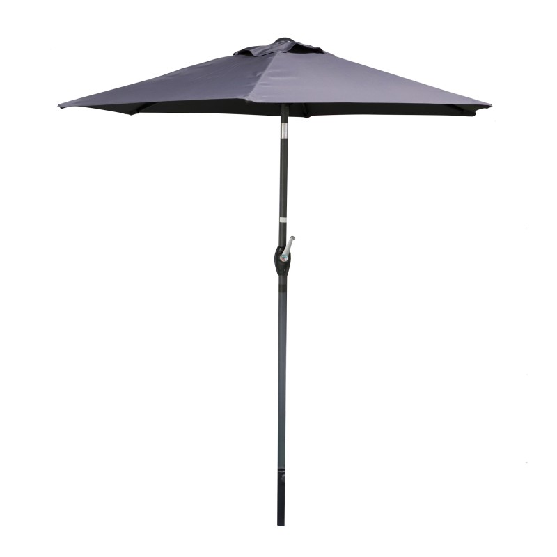 Parasol inclinable gris anthracite 200 cm – Mât acier 34 mm – Toile polyester 160g/m² déperlante