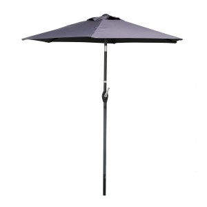 Parasol inclinable gris anthracite 200 cm – Mât acier 34 mm – Toile polyester 160g/m² déperlante