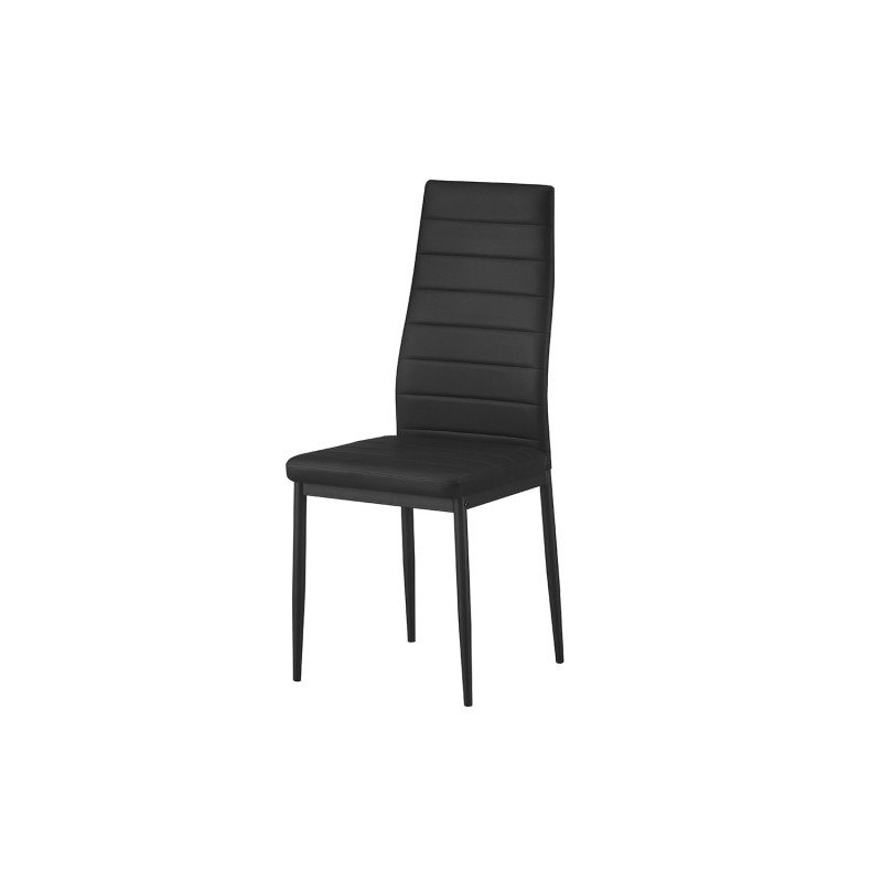 Lot de 4 chaises de salle à manger KEIZO – Design moderne – Pieds en métal noir – Revêtement PU