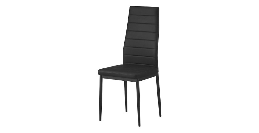 Lot de 4 chaises de salle à manger KEIZO – Design moderne – Pieds en métal noir – Revêtement PU
