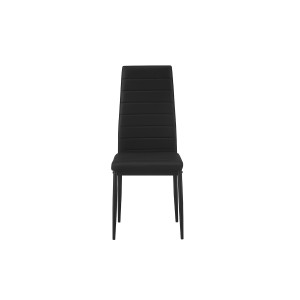 Lot de 4 chaises de salle à manger KEIZO – Design moderne – Pieds en métal noir – Revêtement PU