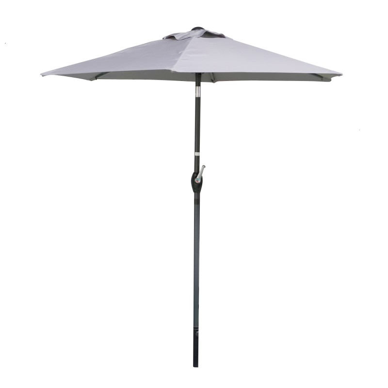 Parasol inclinable taupe 200 cm – Mât acier 34 mm – Toile polyester déperlante 160g/m²