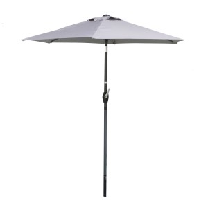 Parasol inclinable taupe 200 cm – Mât acier 34 mm – Toile polyester déperlante 160g/m²