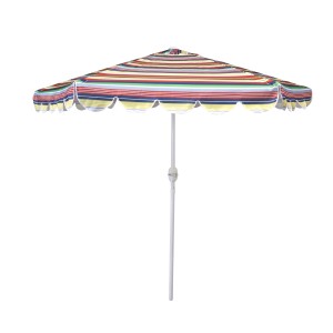 Parasol inclinable multicolore – 2,50m – H2,31m – Aluminium – Toile polyester 160g/m² – Manivelle