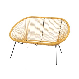 Canapé d'extérieur en résine – 137x92x85 cm – Jaune moutarde – Élégance et confort