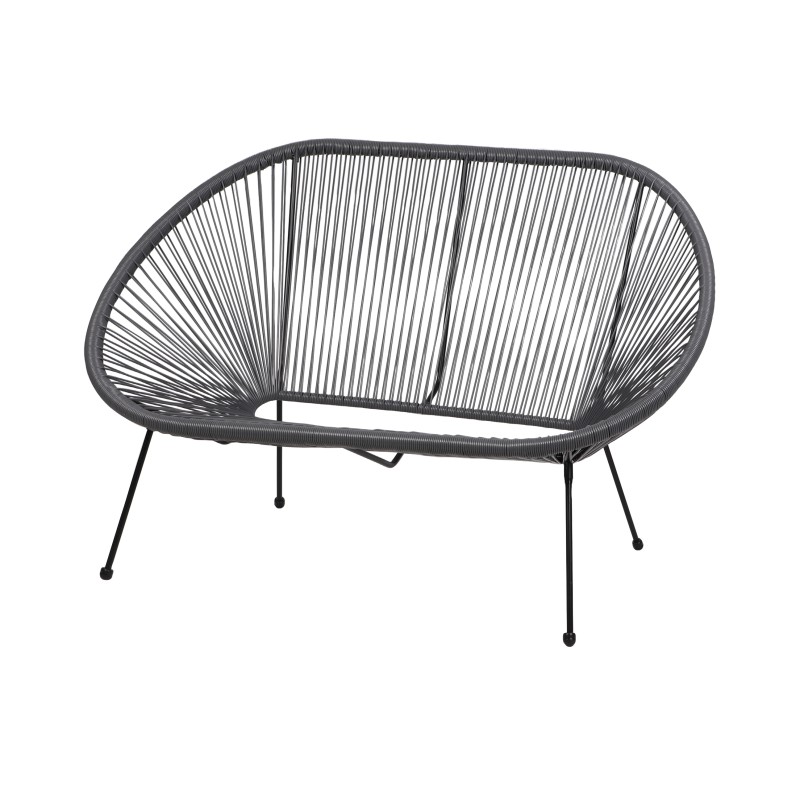 Canapé d'extérieur en résine – 137x92x85 cm – Gris anthracite – Élégance et confort