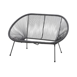 Canapé d'extérieur en résine – 137x92x85 cm – Gris anthracite – Élégance et confort