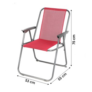 Fauteuil de jardin pliable en tissu fuchsia – Dimensions 53x55x75 cm