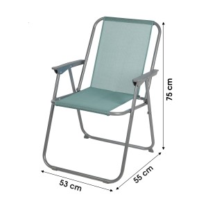 Fauteuil de jardin pliable en tissu bleu gris – Dimensions 53x55x75 cm