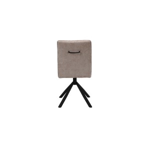 Chaise de salle à manger pivotante DANIEL – Tissu sable – Pieds en métal noir – Style design/industriel