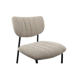 Chaise de comptoir VENTURA – Tissu brun – Pieds en métal noir – Hauteur 97 cm – Style design/industriel