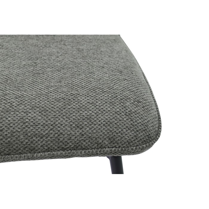 Chaise de comptoir pivotante CROFT – Tissu gris foncé – Pieds en métal noir – Hauteur 103 cm – Style design/industriel