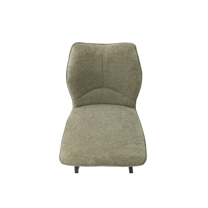 Chaise de comptoir pivotante CROFT – Tissu beige sable – Pieds en métal noir – Hauteur 103 cm – Style design/industriel