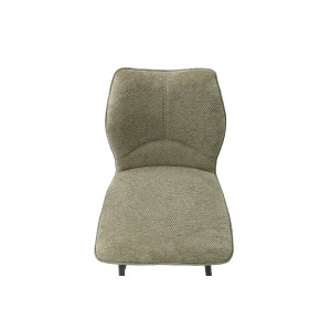 Chaise de comptoir pivotante CROFT – Tissu beige sable – Pieds en métal noir – Hauteur 103 cm – Style design/industriel