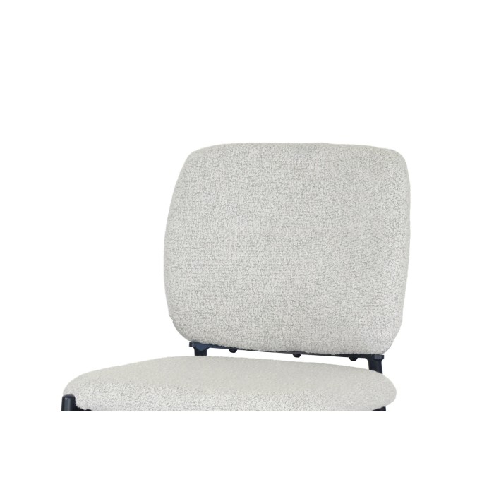 Chaise de comptoir RITA – Tissu beige – Pieds en métal noir – Hauteur 99 cm – Style design/industriel