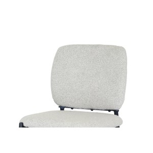 Chaise de comptoir RITA – Tissu beige – Pieds en métal noir – Hauteur 99 cm – Style design/industriel