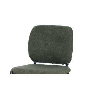 Chaise de comptoir RITA – Tissu vert – Pieds en métal noir – Hauteur 99 cm – Style design/industriel