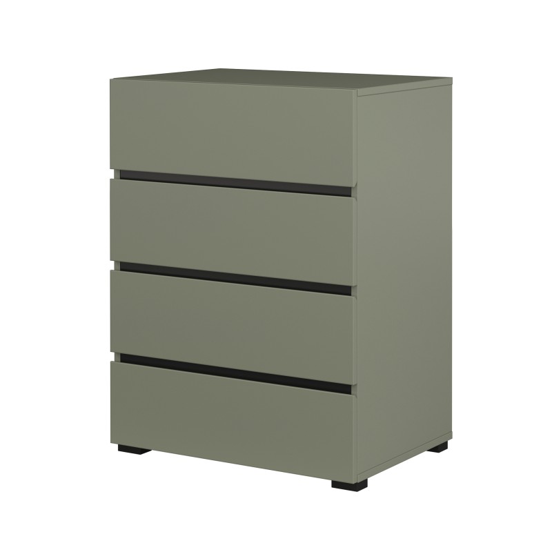 Petit buffet HAVANA – 4 tiroirs – Vert sauge – Design moderne et compact