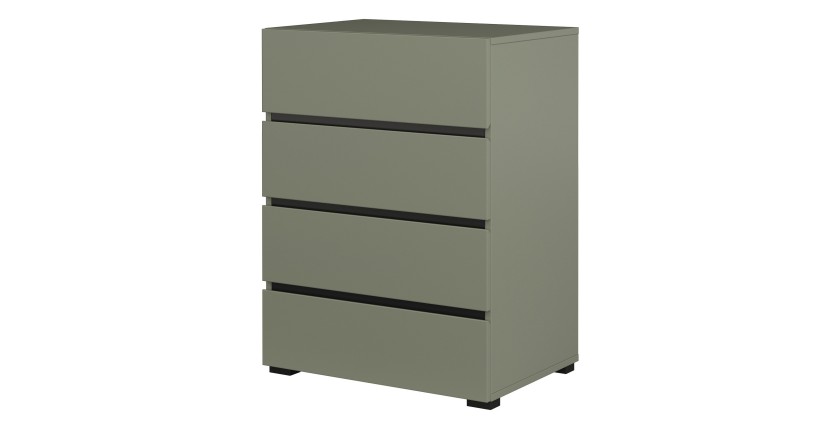 Petit buffet HAVANA – 4 tiroirs – Vert sauge – Design moderne et compact