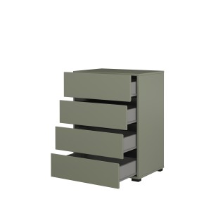 Petit buffet HAVANA – 4 tiroirs – Vert sauge – Design moderne et compact