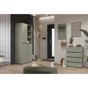 Petit buffet HAVANA – 4 tiroirs – Vert sauge – Design moderne et compact