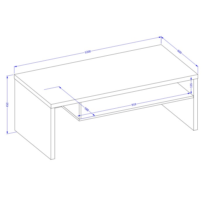 Table basse HAVANA – Blanc mat et noir – Plateau noir mat – Avec niche – Design moderne