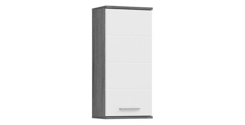 Meuble de salle de bain WILLIAM 1 porte – Blanc et gris foncé 