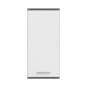 Meuble de salle de bain WILLIAM 1 porte – Blanc et gris foncé 