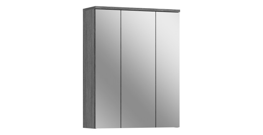 Meuble de rangement de salle de bain WILLIAM – Blanc et gris foncé – 9 niches suspendues 