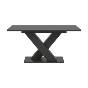 Table extensible CAPTURE – Pied design en X – Gris foncé – 150 à 190 cm 