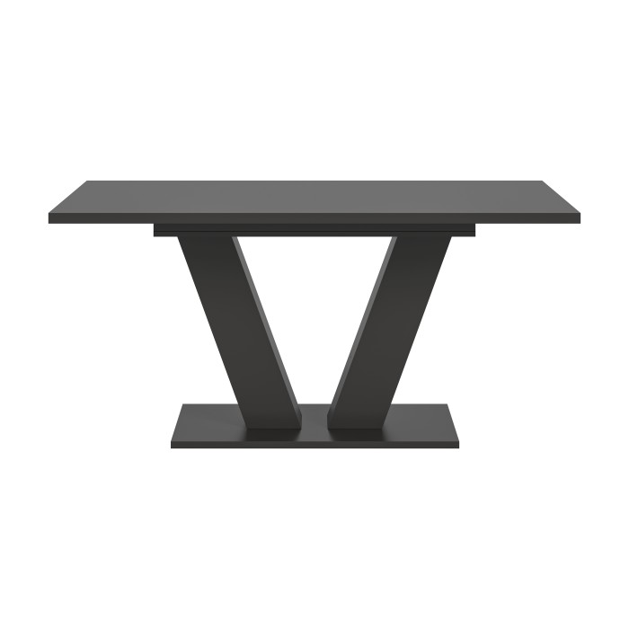 Table extensible CAPTURE – Pied design en V – Gris foncé – 150 à 190 cm 