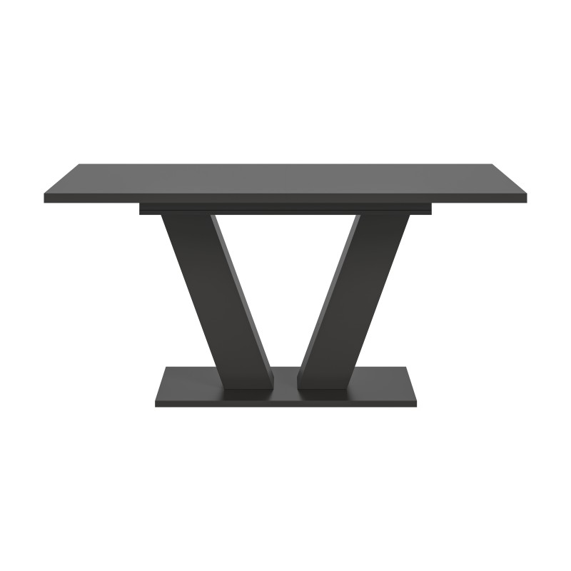Table extensible CAPTURE – Pied design en V – Gris foncé – 150 à 190 cm 