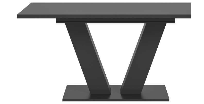 Table extensible CAPTURE – Pied design en V – Gris foncé – 150 à 190 cm 