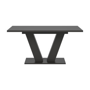 Table extensible CAPTURE – Pied design en V – Gris foncé – 150 à 190 cm 