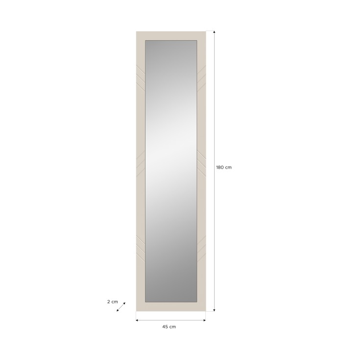Miroir LUNA – Beige mat – Rectangulaire 45x180 cm 