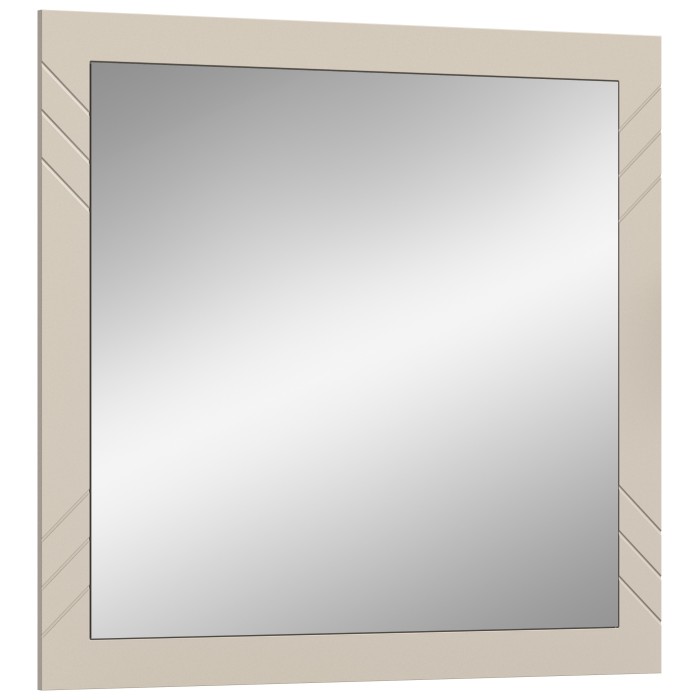 Miroir LUNA – Beige mat – Carré 80x80 cm – À suspendre 