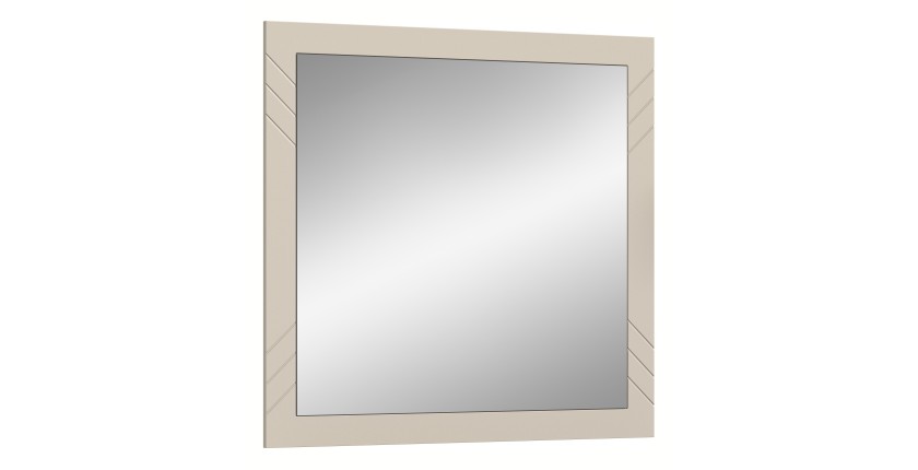 Miroir LUNA – Beige mat – Carré 80x80 cm – À suspendre 