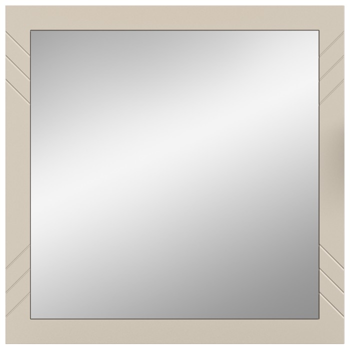 Miroir LUNA – Beige mat – Carré 80x80 cm – À suspendre 