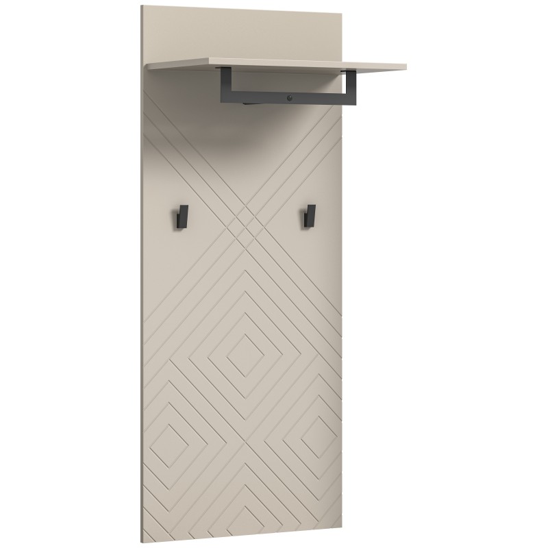 Porte-manteau suspendu LUNA – Beige mat – 60x140x35 cm 