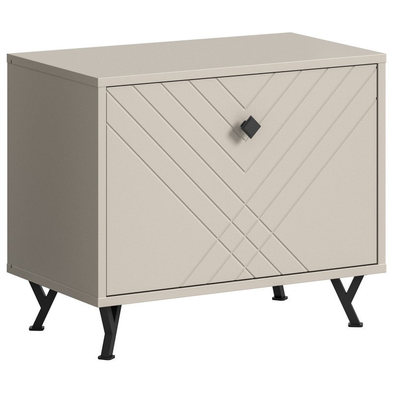 Meuble à chaussures LUNA – Beige mat – 1 abattant – 60x50x35 cm 