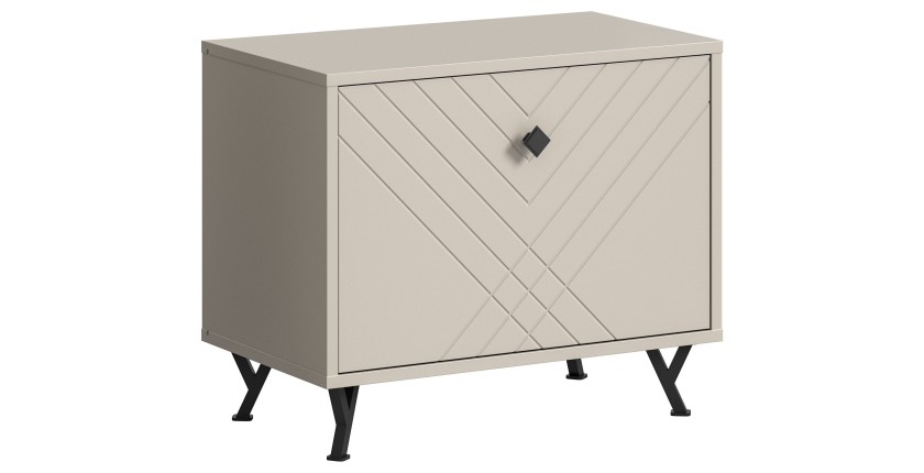Meuble à chaussures LUNA – Beige mat – 1 abattant – 60x50x35 cm 