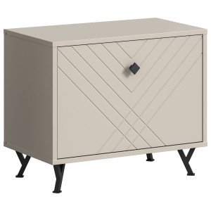 Meuble à chaussures LUNA – Beige mat – 1 abattant – 60x50x35 cm 