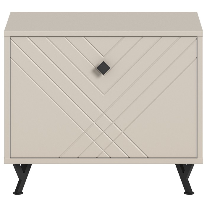 Meuble à chaussures LUNA – Beige mat – 1 abattant – 60x50x35 cm 